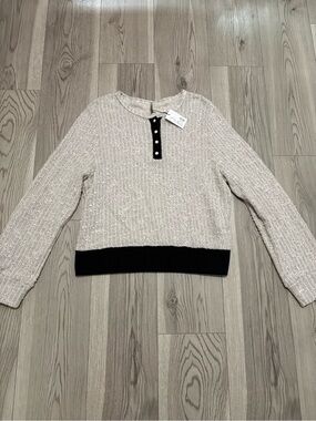 Pete Collection Knit Henley Sweater Size Large NWT